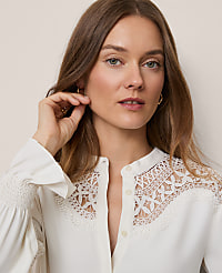 Lace Trim Blouse carousel Product Image 1