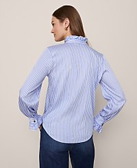 Petite Striped Ruffle Collar Blouse carousel Product Image 2