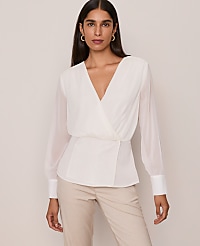 Draped Wrap Blouse carousel Product Image 1