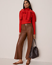 The Grace Straight Pant in Faux Leather carousel Product Image 4