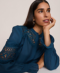 Lace Trim Blouse carousel Product Image 1