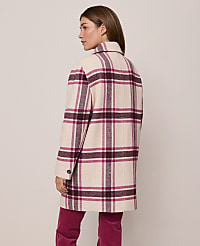 Petite Weekend Plaid Cocoon Coat carousel Product Image 3