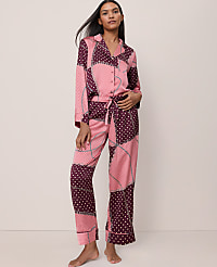 Chain Link Print Satin Pajama Set carousel Product Image 1