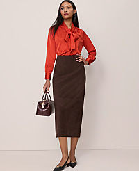 Petite Satin Bow Blouse carousel Product Image 3