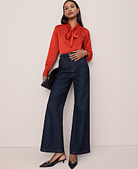 Petite Satin Bow Blouse carousel Product Image 4