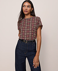 Chain Link Mixed Media Crew Neck Tee carousel Product Image 1