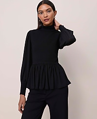 Mixed Media Turtleneck Sweater carousel Product Image 1