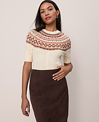 Fair Isle Cable Sweater Tee carousel Product Image 3