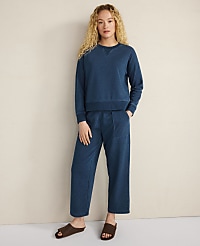 Haven Well Within Indigo Washed Cotton Fleece Crewneck Pullover carousel Product Image 2