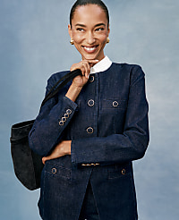 Denim Split Hem Jacket carousel Product Image 1