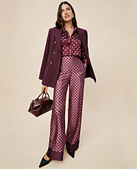 The Petite Wide-Leg Pant in Satin Geo Print carousel Product Image 1