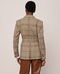 The Petite Fitted Belted Blazer in Plaid carousel Product Image 3