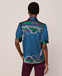 Chain Link Print Satin Blouse carousel Product Image 2
