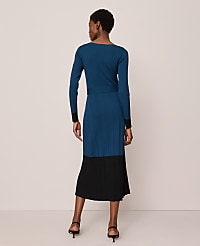 Color Block Ribbed Sweater Dress carousel Product Image 2