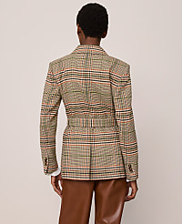 The Fitted Belted Blazer in Plaid carousel Product Image 3