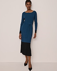 Color Block Ribbed Sweater Dress carousel Product Image 1