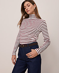 Petite Weekend Striped Turtleneck Top carousel Product Image 1