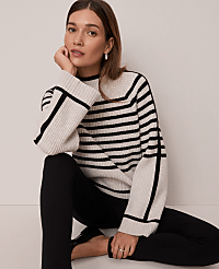 Weekend Striped Mock Neck Sweater carousel Product Image 1