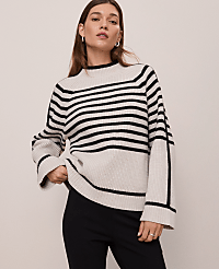Weekend Striped Mock Neck Sweater carousel Product Image 3