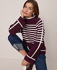 Weekend Striped Mock Neck Sweater carousel Product Image 3