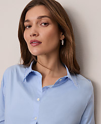 Weekend Collection Ruffle Collar Modern Shirt carousel Product Image 3