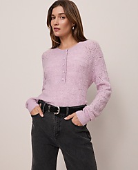 Weekend Pointelle Henley Sweater carousel Product Image 1