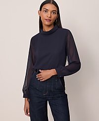 Mock Neck Blouse carousel Product Image 1