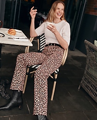 Weekend High Rise Corduroy Pant in Animal Print carousel Product Image 1