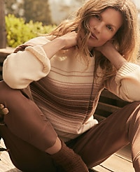 Haven Well Within Cashmere Ombr&eacute; Stripe Crewneck Sweater carousel Product Image 5