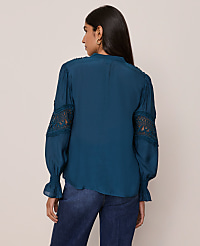 Petite Lace Trim Blouse carousel Product Image 2