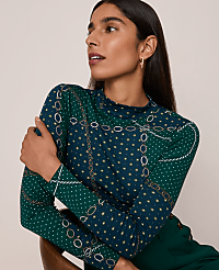 Petite Chain Link Mock Neck Top carousel Product Image 1