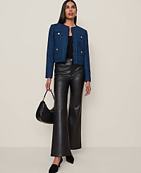 The Faux Leather Flare Pant carousel Product Image 5