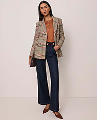 The Petite Fitted Belted Blazer in Plaid carousel Product Image 5