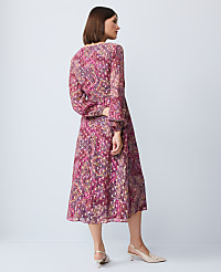Draped Paisley Midi Dress carousel Product Image 2