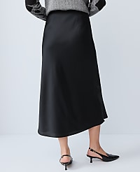 Satin Bias Midi Slip Skirt carousel Product Image 3