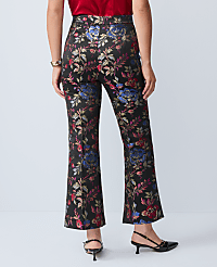 The Side-Zip Flare Pant in Floral Jacquard carousel Product Image 4