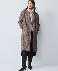 Herringbone Double Breasted Long Coat carousel Product Image 1