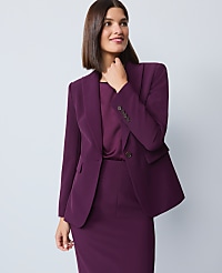 The Fitted Long Blazer in Fluid Crepe carousel Product Image 1