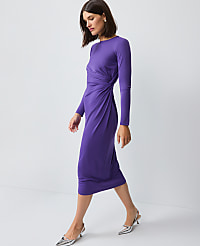 Crew Neck Twist Sheath Dress carousel Product Image 2