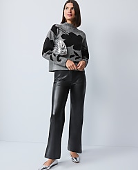 The Straight Pant in Faux Leather carousel Product Image 1