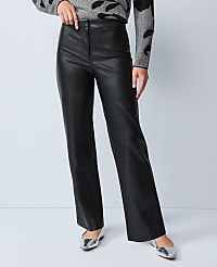 The Straight Pant in Faux Leather carousel Product Image 2