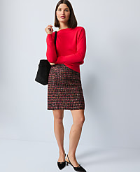 Sequin Tweed A-Line Skirt carousel Product Image 1