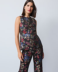 Floral Jacquard Crew Neck Top carousel Product Image 2
