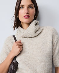 Turtleneck Elbow Sleeve Sweater Tee carousel Product Image 1