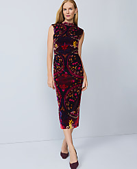 Paisley Velvet Midi Dress carousel Product Image 2