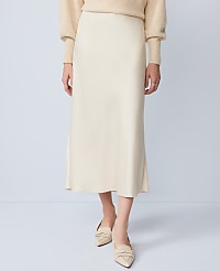 Petite Satin Bias Midi Slip Skirt carousel Product Image 2