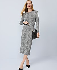Petite Plaid Belted Midi Pencil Skirt carousel Product Image 1