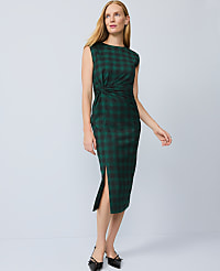 Plaid Twist Sheath Dress carousel Product Image 1