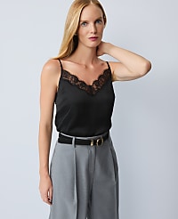 Lace Trim V-Neck Tank Top carousel Product Image 1