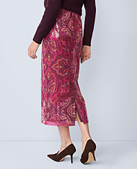 Petite Sequin Paisley Column Midi Skirt carousel Product Image 3